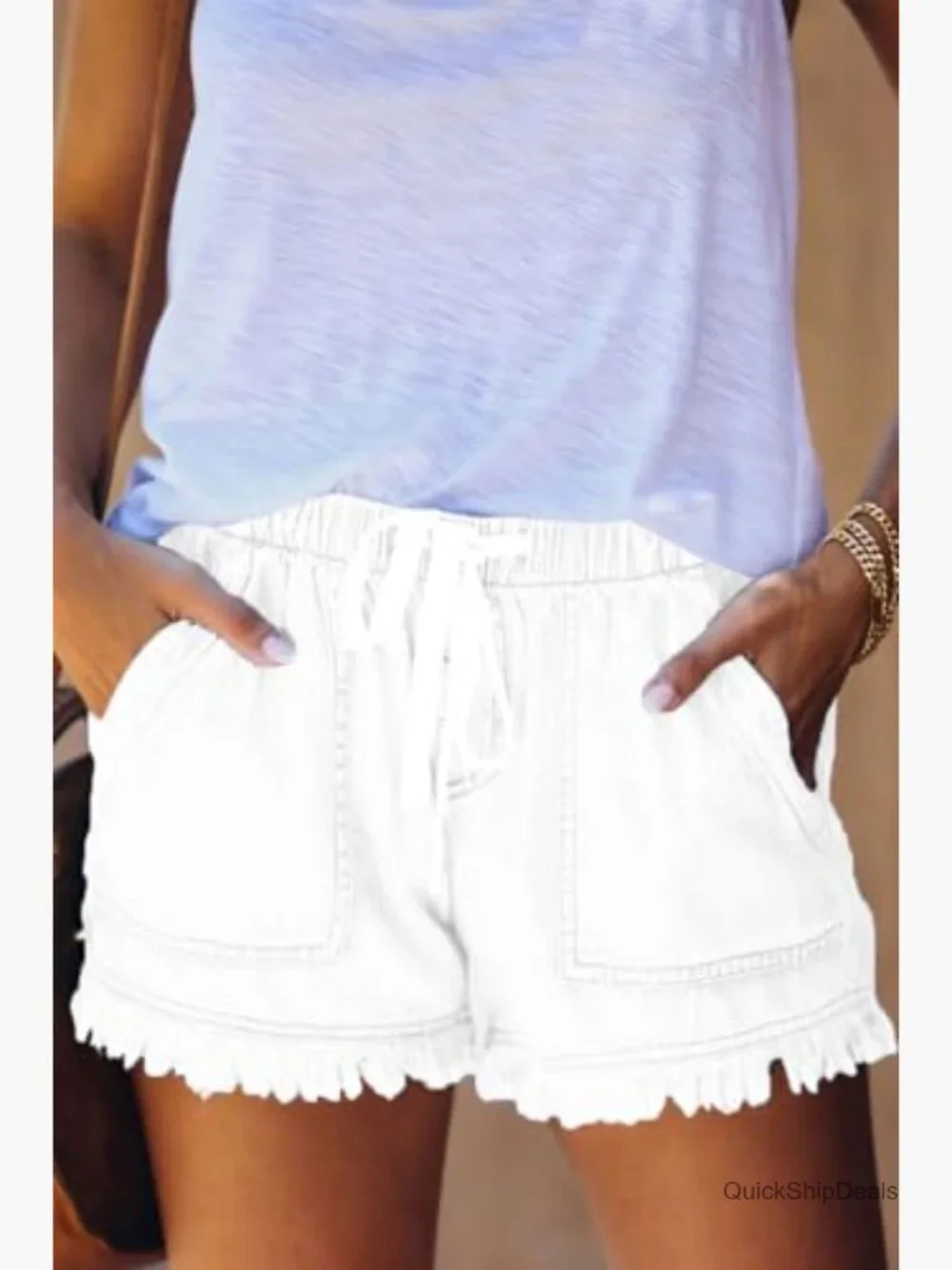 Lightweight Baggy Hot Pants Elastic Waist Drawstring Comfy Shorts